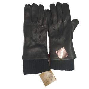 VTG Gates Men's Black Native Deerskin Leather with Knit Liner Gloves M